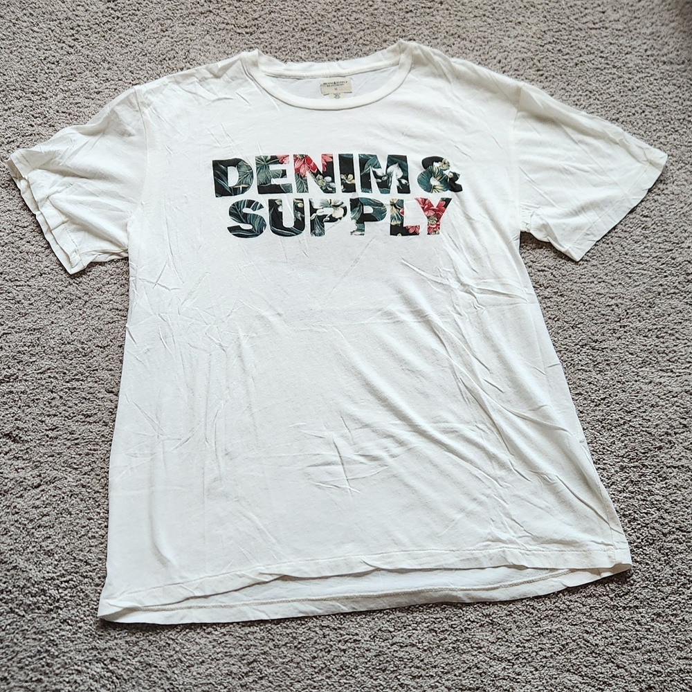 Ralph Lauren Denim & Supply Tropical Floral Graphic Tee, Size Medium